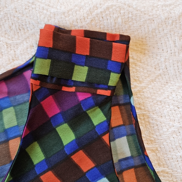 Banana Republic Multicolor Checkered Sleeveless Women's Top Size Medium - Picture 6 of 9